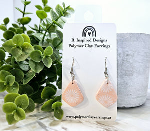 Pink & White Daisy Dangles