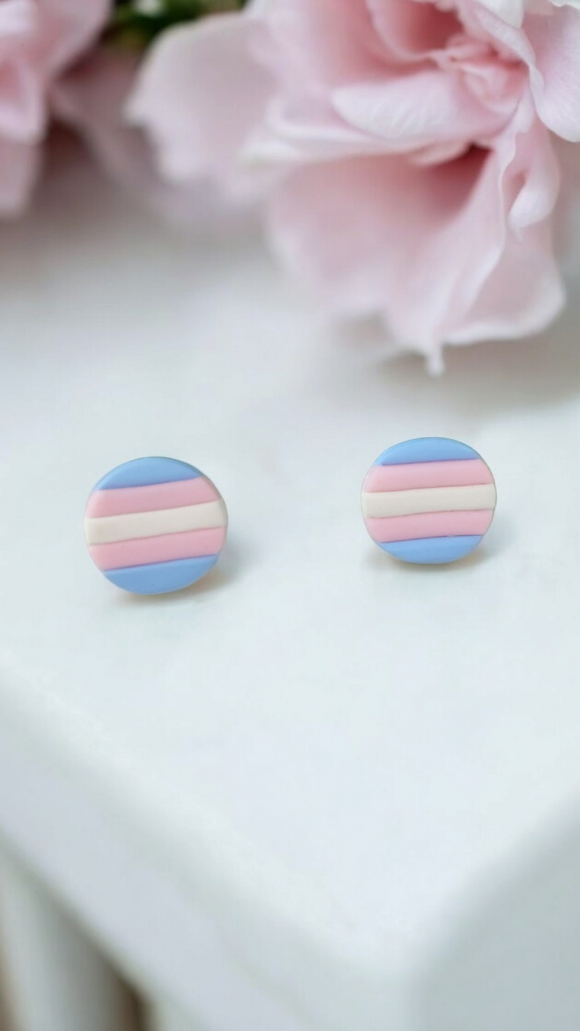 Transgender Rainbow Circle Studs