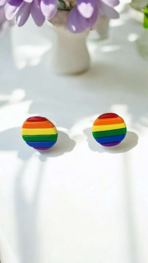 Rainbow Circle Studs