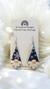 Gnome Earrings- Navy