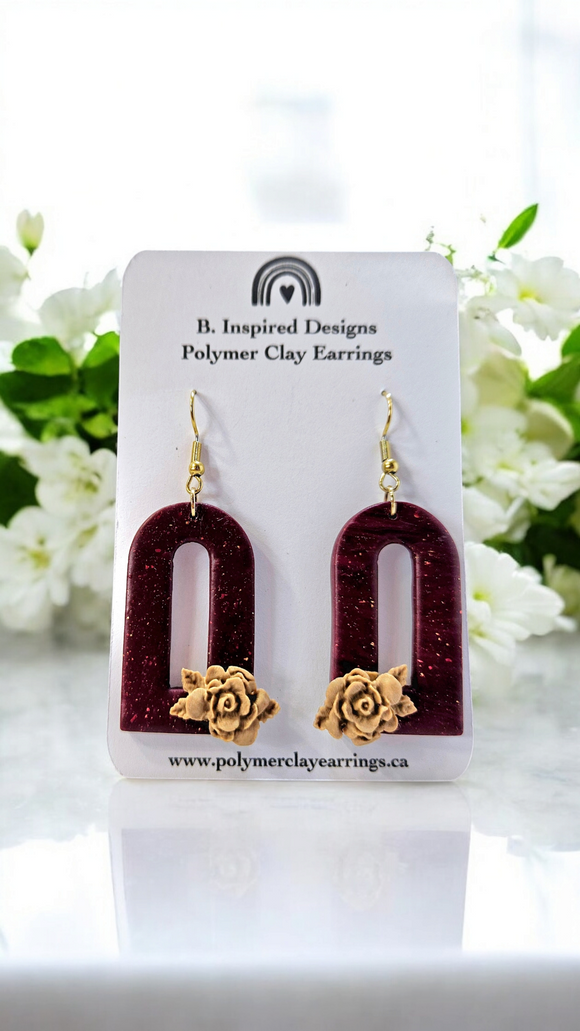 Burgundy arch dangles