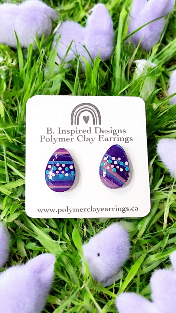 Easter Egg Studs- Purple