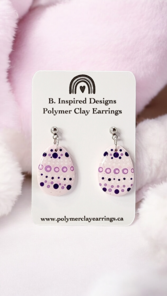 Dotted Easter Egg Dangles- Pink