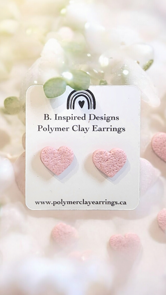 Pink Heart Studs