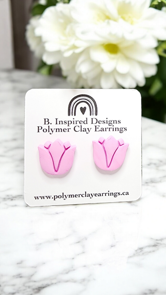 Tulip Studs in Pink