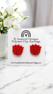 Tulips Studs in Red