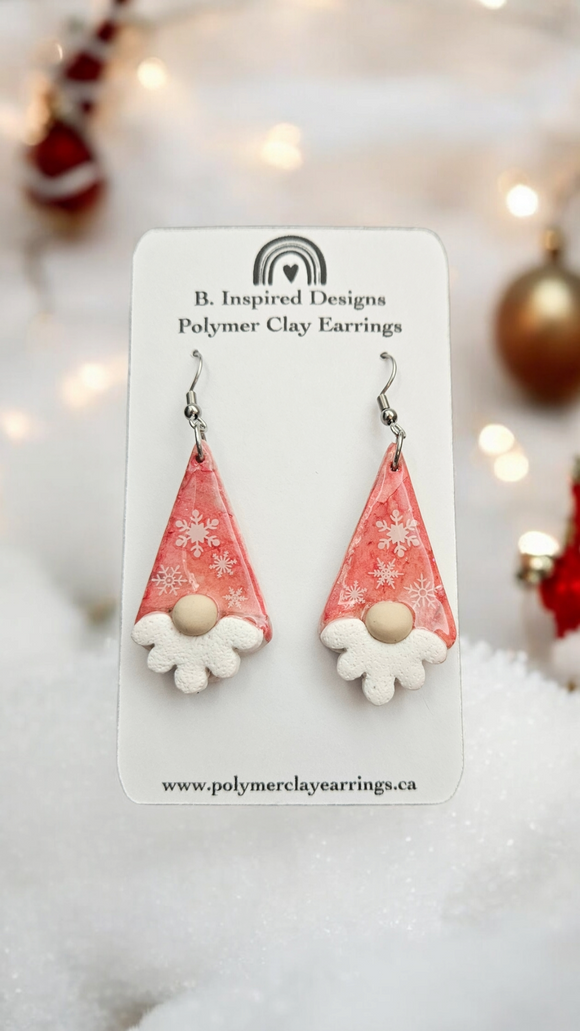 Gnome Earrings- Peachy Red