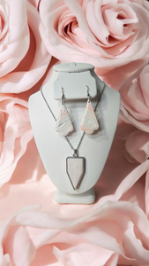 Pastel necklace and earring set