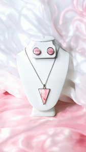 Pink & White necklace set