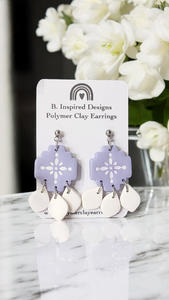 Purple & White Dangles