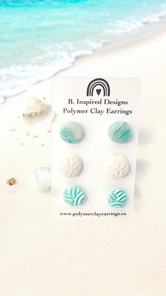 Teal Sand Dollar Stud Pack