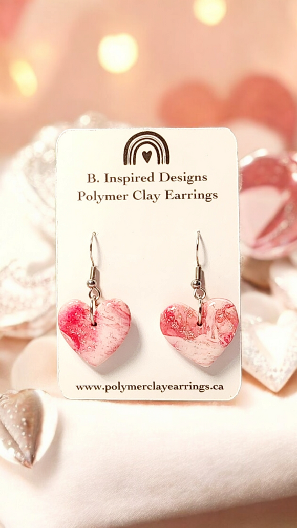 Pink Heart Dangles