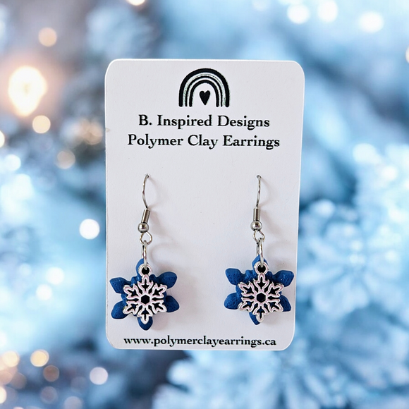 Blue Snowflake Dangles