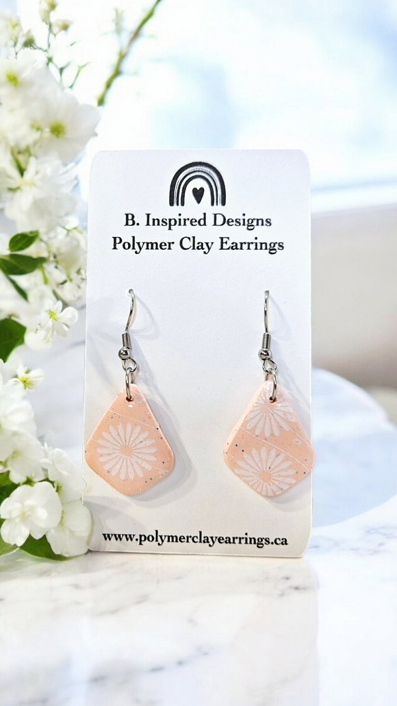 Pink & White Daisy Dangles