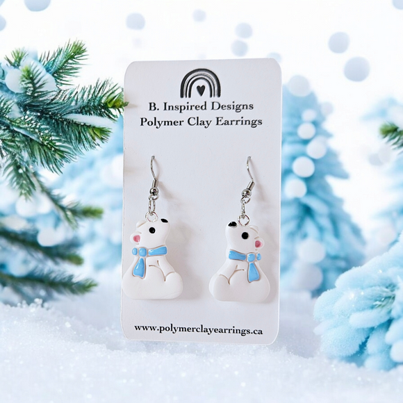 Polar Bear Dangles- Blue