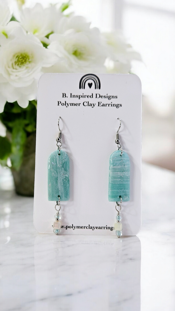 Teal beaded dangles