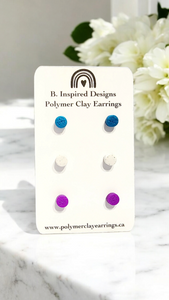 Teal, Purple and White Granite Micro Stud Pack