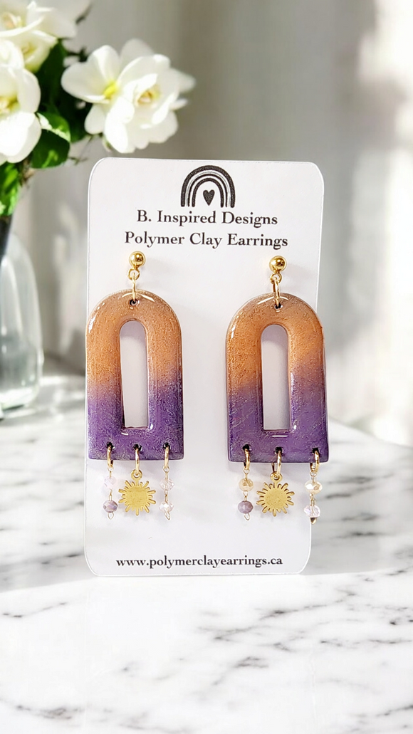 Purple & Copper Arch Dangles