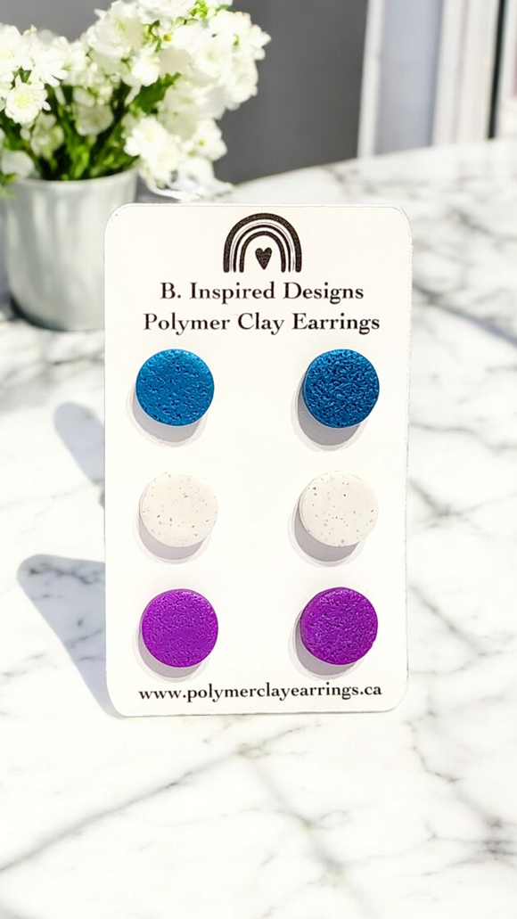 Teal, Purple & White Granite Stud Pack