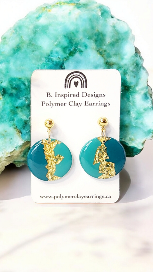 Teal Geode Dangles