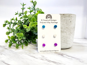 Teal, Purple and White Granite Micro Stud Pack